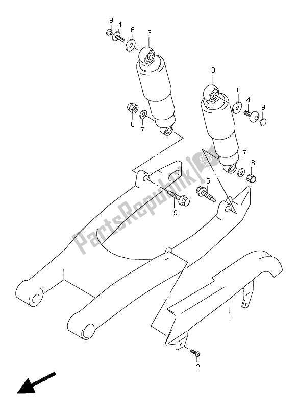 Tutte le parti per il Ammortizzatore Posteriore del Suzuki VZ 800 Marauder 2000