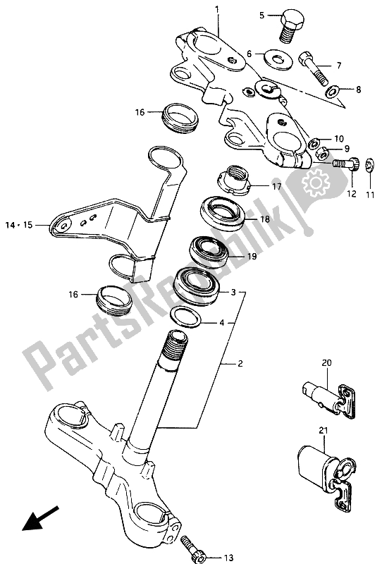 All parts for the Steering Stem of the Suzuki GSX 750 Esefe 1985