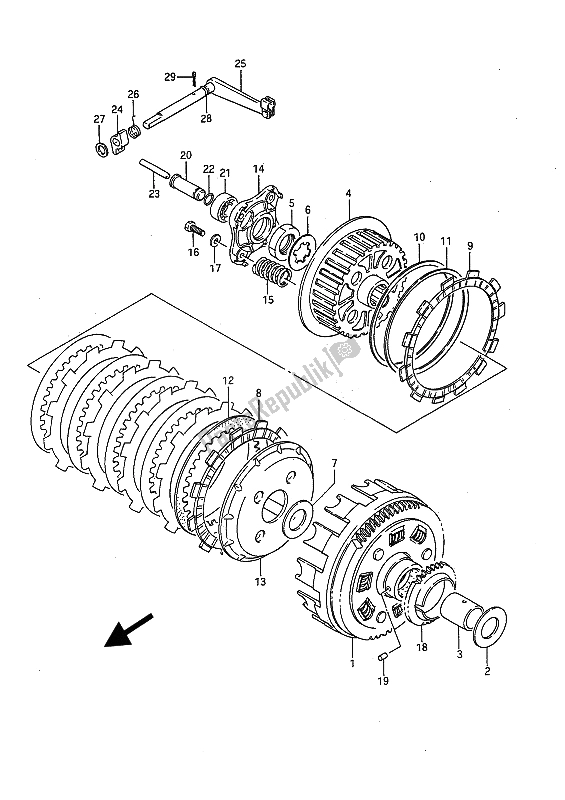 Todas as partes de Embreagem do Suzuki LS 650 FP Savage 1986