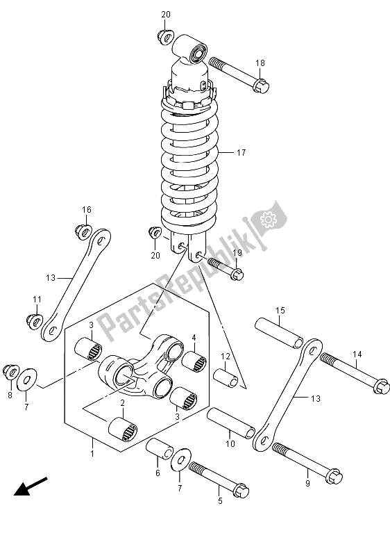 Todas las partes para Palanca De Amortiguación Trasera de Suzuki SV 650S 2015