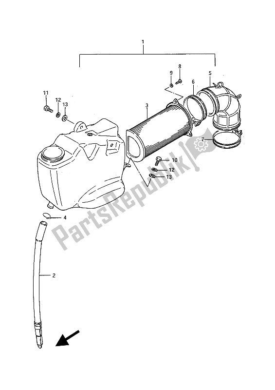 Wszystkie części do Filtr Powietrza (przód) Suzuki VS 750 Glfpefep Intruder 1987