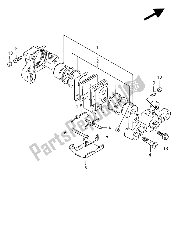 Toutes les pièces pour le étrier Arrière du Suzuki GSF 1200 NS Bandit 1996