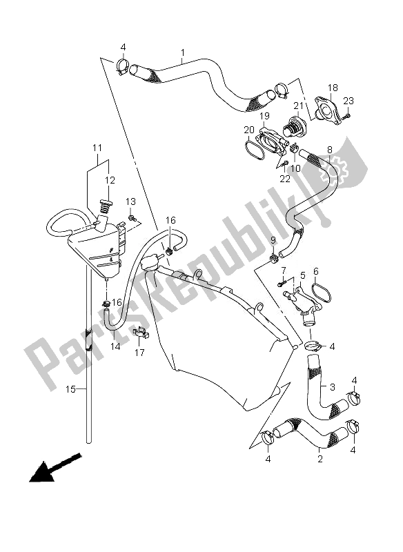 Todas las partes para Manguera Del Radiador de Suzuki GSX R 600 2010