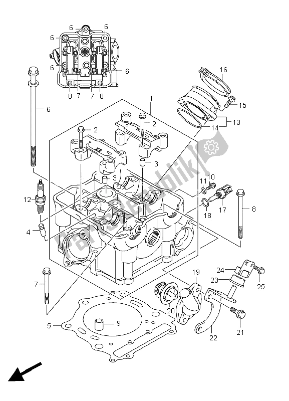 Wszystkie części do G? Owica Cylindra Suzuki LT A 750 XZ Kingquad AXI 4X4 2009