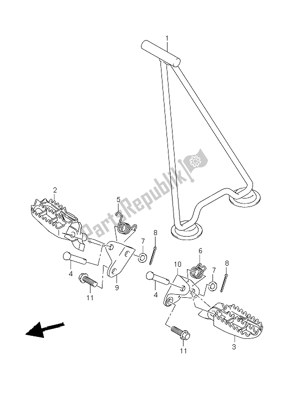 Todas as partes de Apoio Para Os Pés do Suzuki RM Z 250 2009