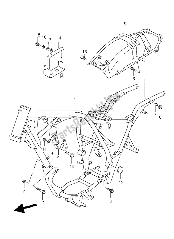 Tutte le parti per il Telaio del Suzuki GZ 250 Marauder 2000