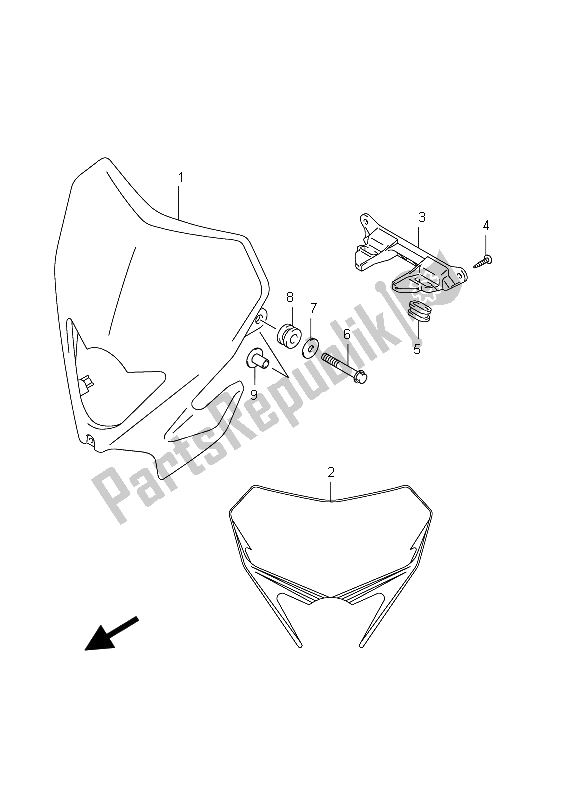 Tutte le parti per il Copertura Del Proiettore del Suzuki RMX 450Z 2012