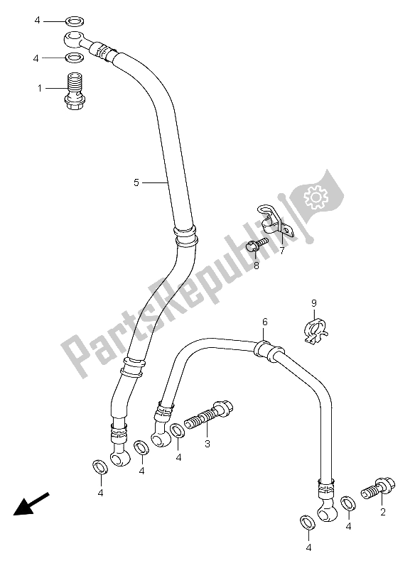 Tutte le parti per il Tubo Freno Anteriore del Suzuki GSX R 600 2004