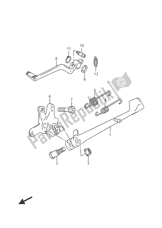 All parts for the Stand of the Suzuki GSX 1300 RA Hayabusa 2016