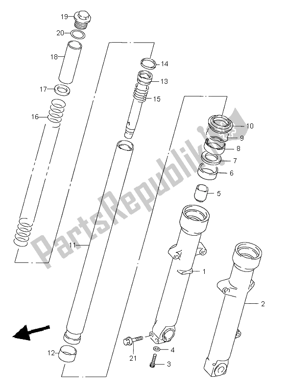 Tutte le parti per il Ammortizzatore Anteriore del Suzuki GSX 750 1998