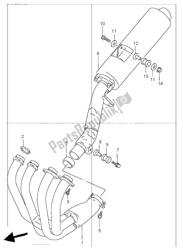 Todas las partes para Silenciador de Suzuki GSF 1200 NS Bandit 2002