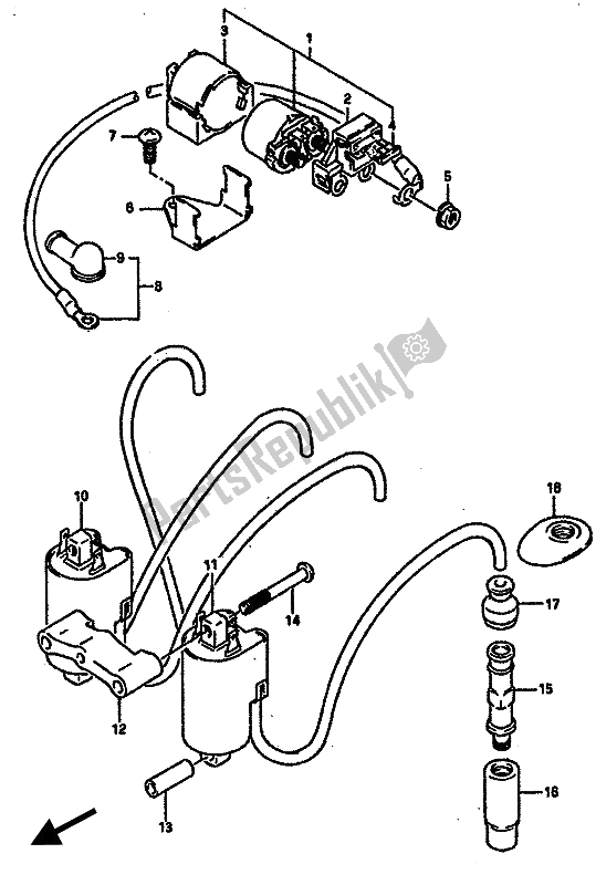 All parts for the Electrical of the Suzuki GSX R 750R 1989