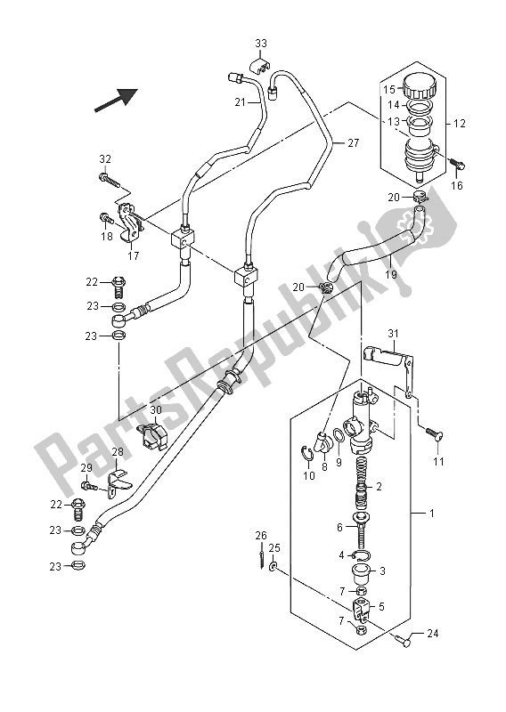 Todas as partes de Cilindro Mestre Traseiro (gsx-r1000a) do Suzuki GSX R 1000A 2016