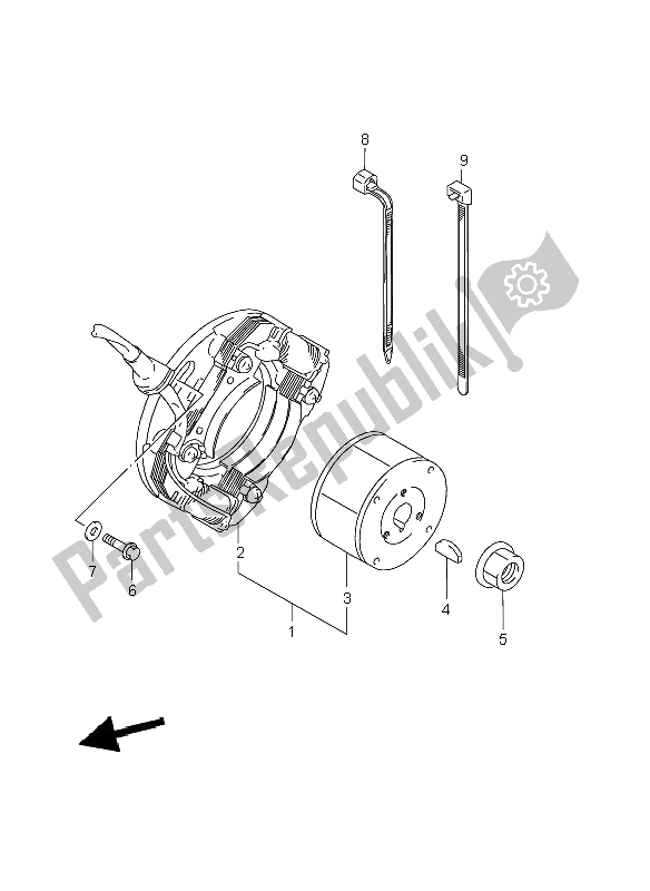 All parts for the Magneto of the Suzuki RM 85 SW LW 2009