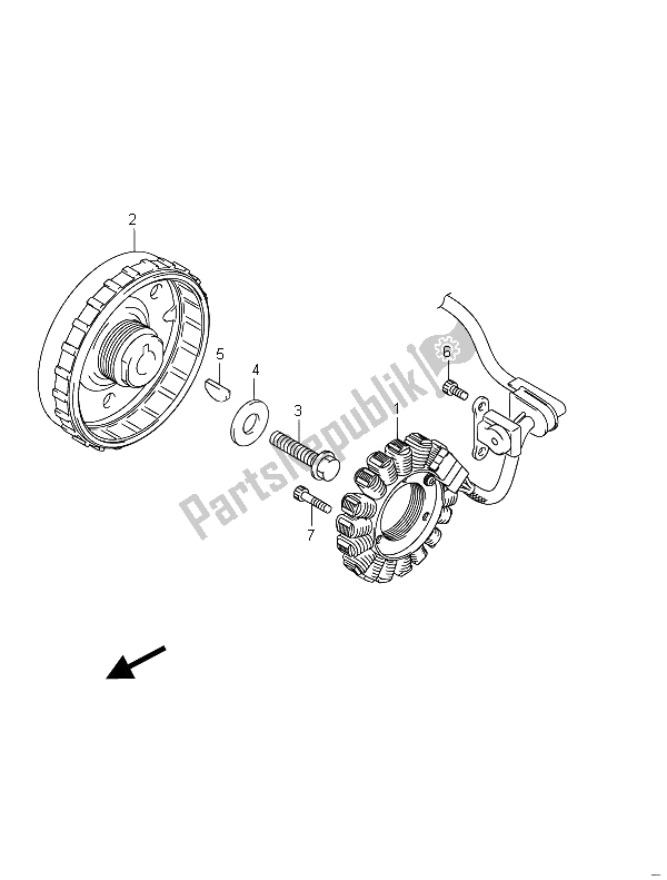 All parts for the Magneto of the Suzuki GSF 650 Sasa Bandit 2011