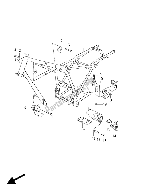 Toutes les pièces pour le Cadre du Suzuki GN 125E 1998