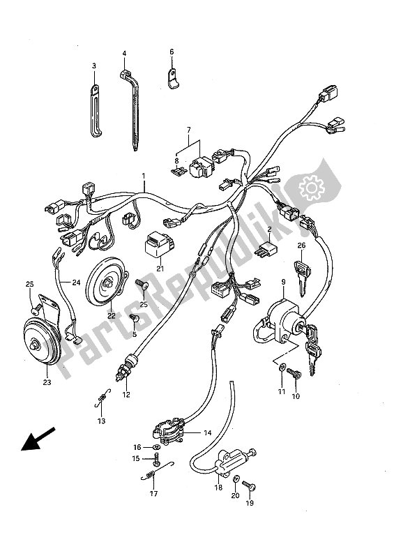 All parts for the Wiring Harness of the Suzuki LS 650 FP Savage 1988