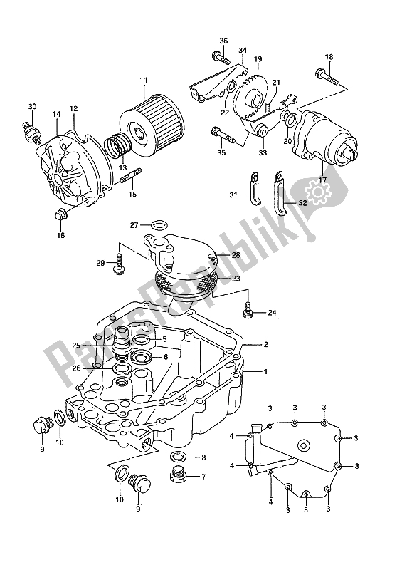 Tutte le parti per il Coppa Dell'olio E Pompa Dell'olio del Suzuki GSF 400 Bandit 1992