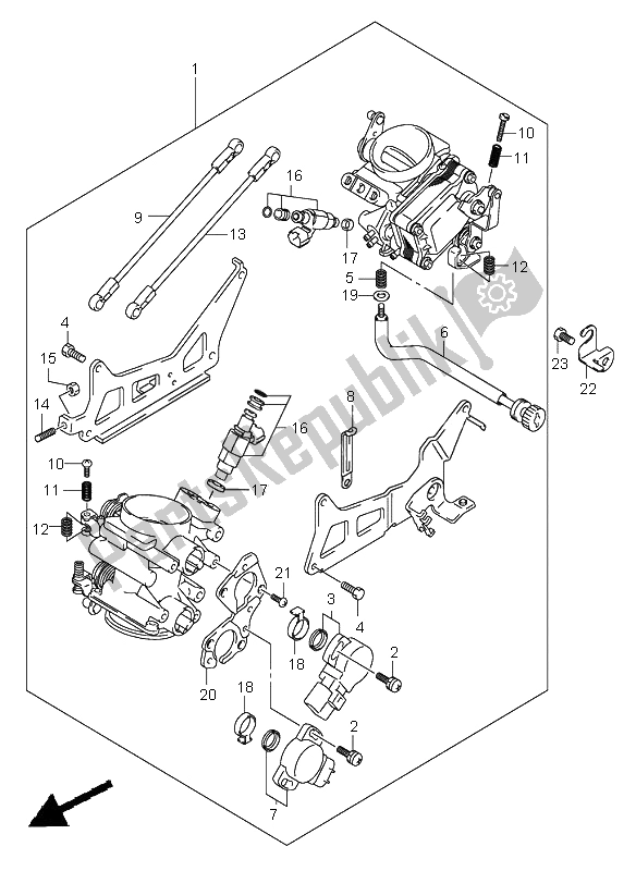 Alle onderdelen voor de Gasklephuis van de Suzuki DL 1000 V Strom 2006