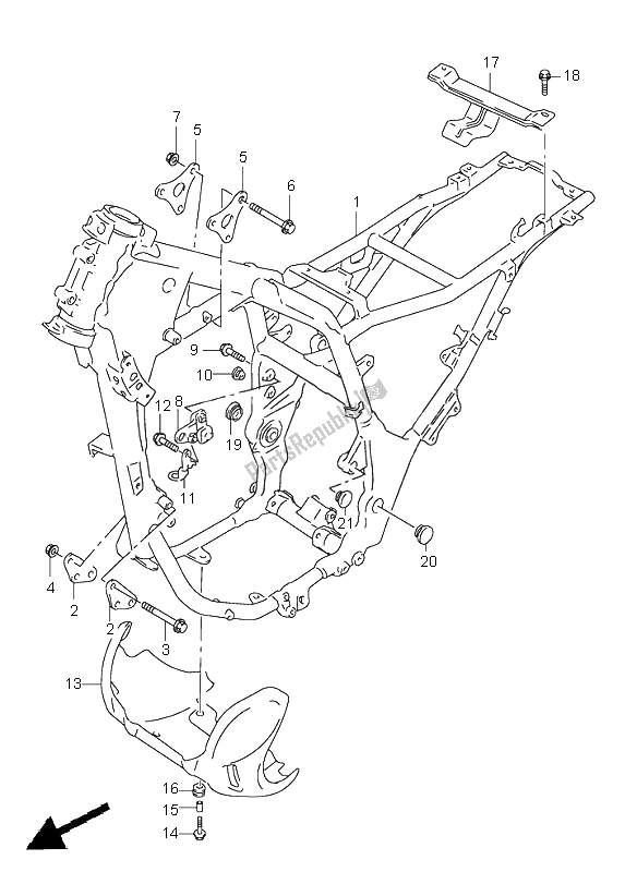 Toutes les pièces pour le Cadre du Suzuki XF 650 Freewind 2001