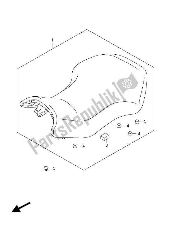 All parts for the Seat of the Suzuki LT A 450X Kingquad 4X4 2007
