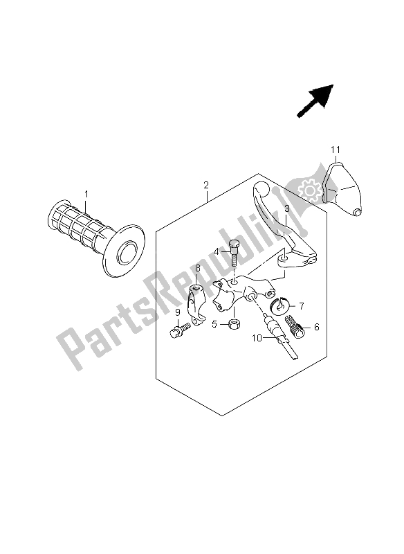 Tutte le parti per il Leva Maniglia Sinistra del Suzuki DR 125 SM 2009