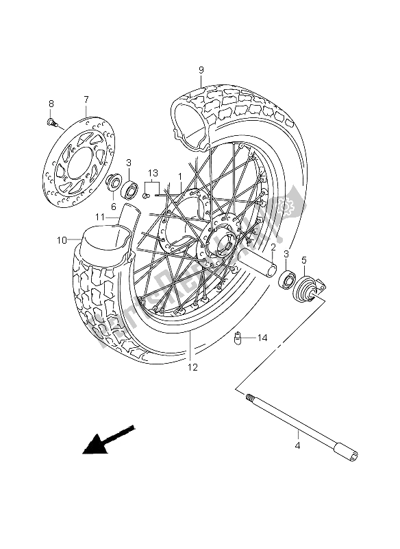 All parts for the Front Wheel of the Suzuki RV 125 Vanvan 2008