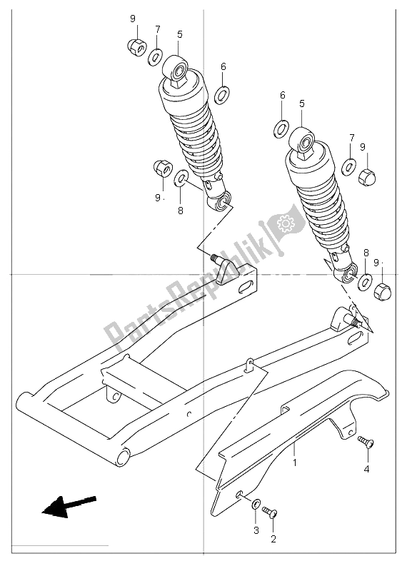 All parts for the Chain Case of the Suzuki VL 250 Intruder 2001