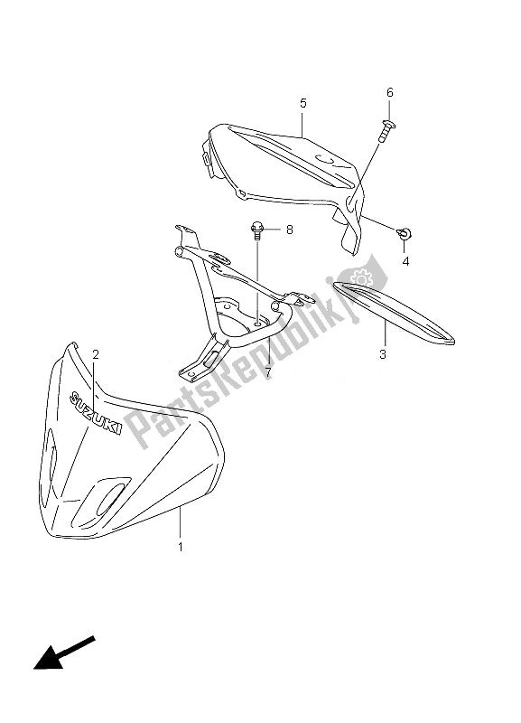 All parts for the Handle Cover of the Suzuki LT A 450 XZ Kingquad 4X4 2010