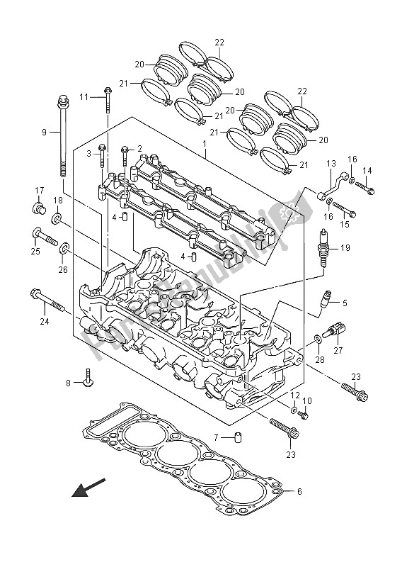 Todas las partes para Cabeza De Cilindro de Suzuki GSX 1300 RA Hayabusa 2016