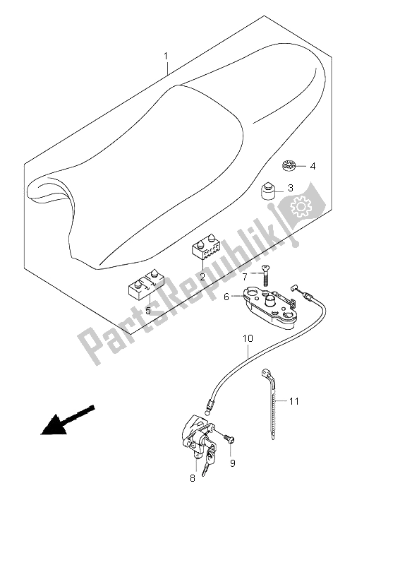 All parts for the Seat of the Suzuki GSF 1200 NSZ Bandit 2004