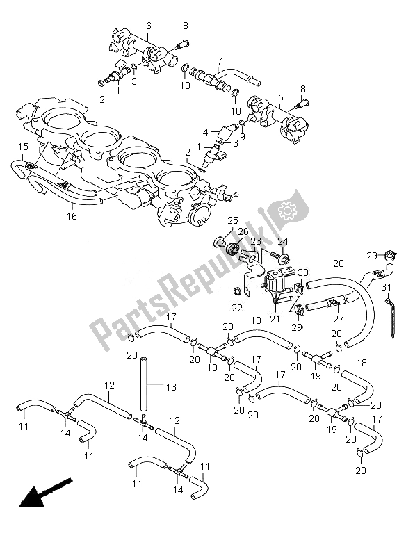 All parts for the Throttle Body Hose & Joint of the Suzuki GSX R 1000Z 2010