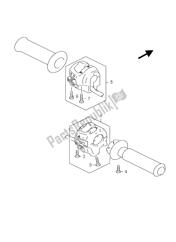 Todas as partes de Interruptor De Manopla (e2-e19-e24-e71) do Suzuki AN 250 Burgman 2005