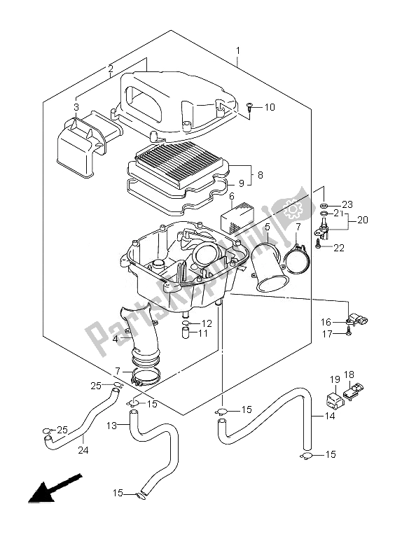 Tutte le parti per il Filtro Dell'aria del Suzuki DL 650A V Strom 2010