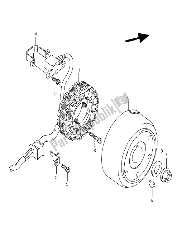 Todas las partes para Magneto de Suzuki DR Z 400E 2005