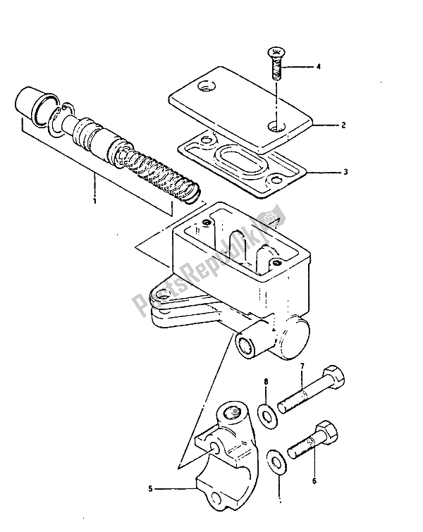 Alle onderdelen voor de Hoofdcilinder van de Suzuki GS 450S 1985
