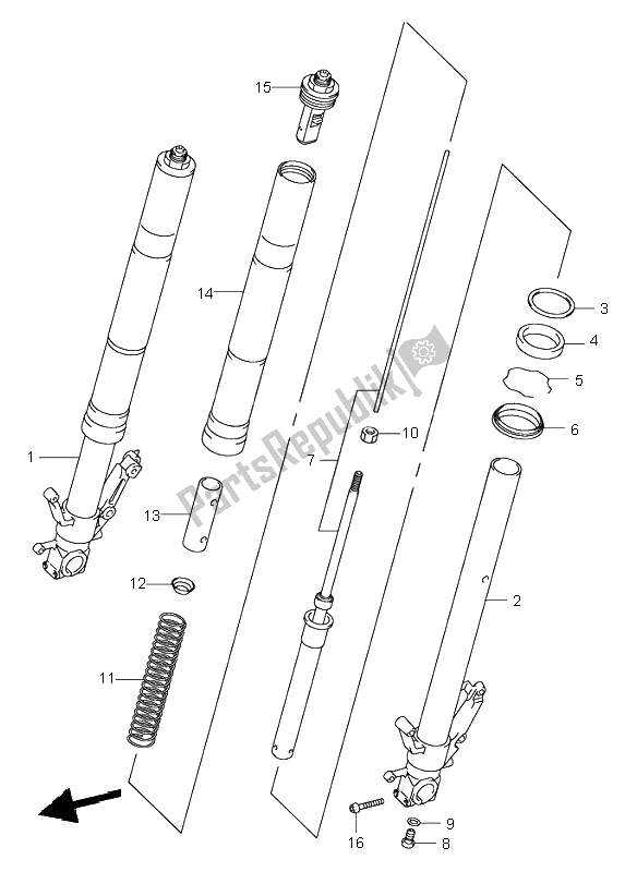 Wszystkie części do Amortyzator Przedniego Widelca Suzuki GSX 1300R Hayabusa 2001