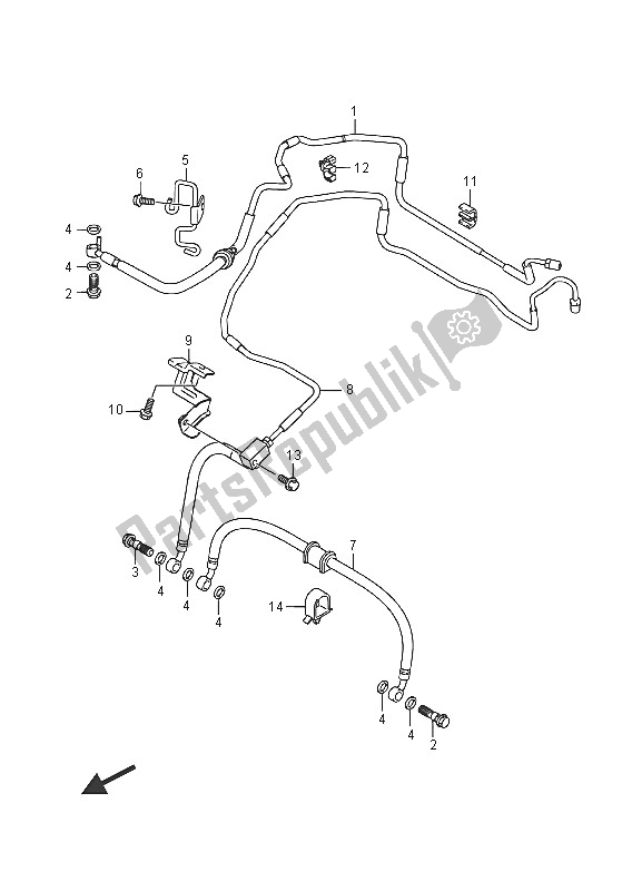 Alle onderdelen voor de Voorremslang (gsx-r1000a) van de Suzuki GSX R 1000A 2016