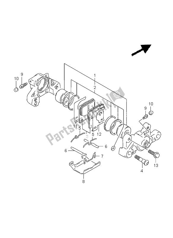 Toutes les pièces pour le étrier Arrière du Suzuki TL 1000S 1998