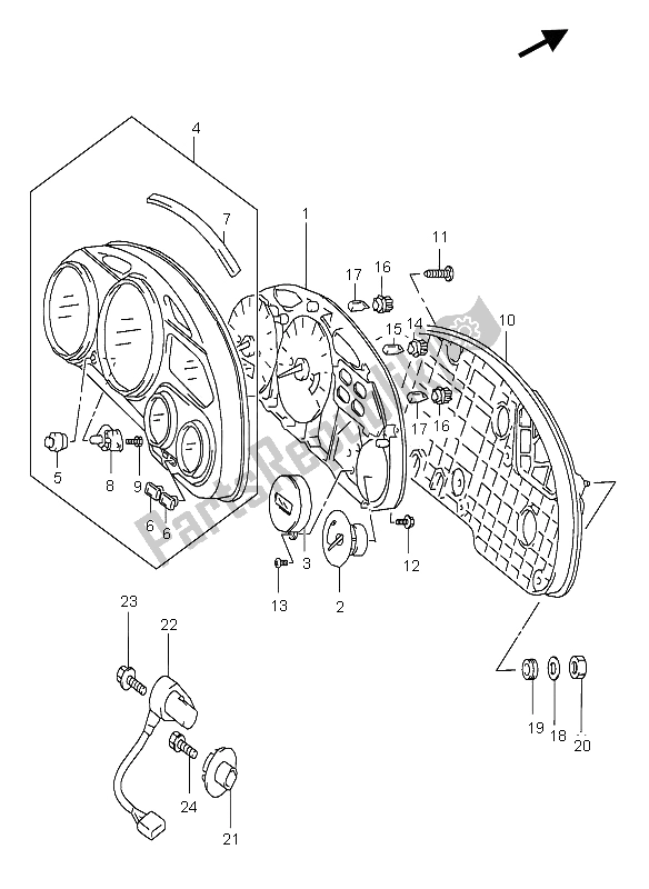 Tutte le parti per il Tachimetro del Suzuki GSX 750F 2006