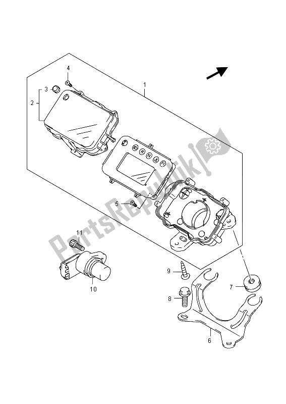 All parts for the Speedometer of the Suzuki LT F 400F Kingquad FSI 4X4 2015