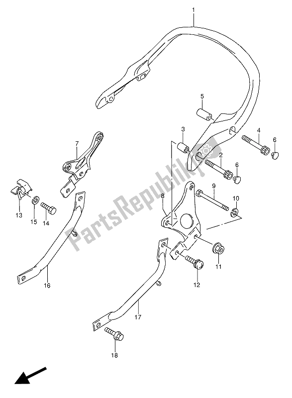 Todas las partes para Manija Del Pasajero de Suzuki GSX 600 FUU2 1989