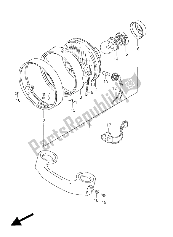 Todas as partes de Farol (e4-e18-e21-e22) do Suzuki GN 125E 1999