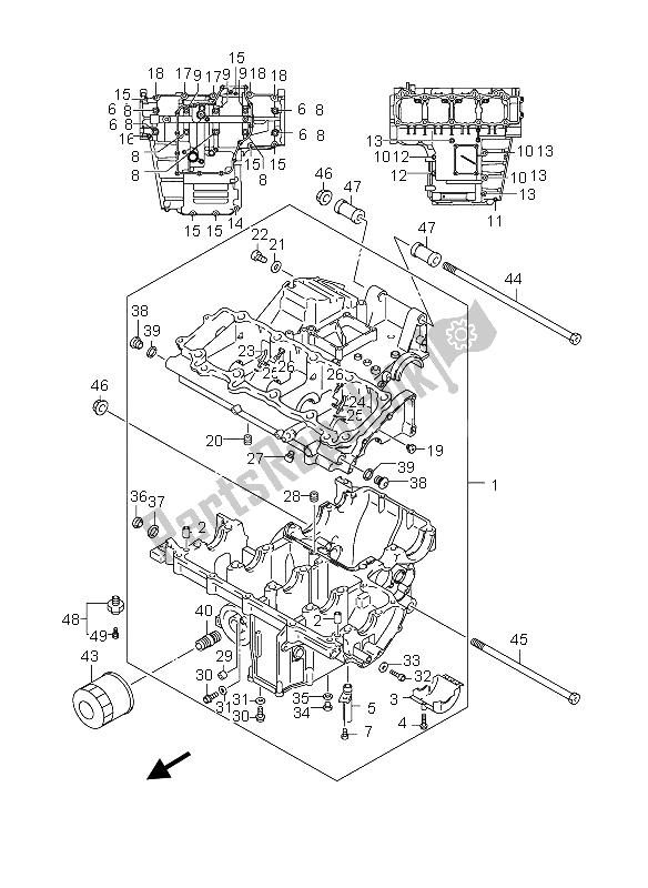 Todas las partes para Caja Del Cigüeñal de Suzuki GSX 1300R Hayabusa 2006