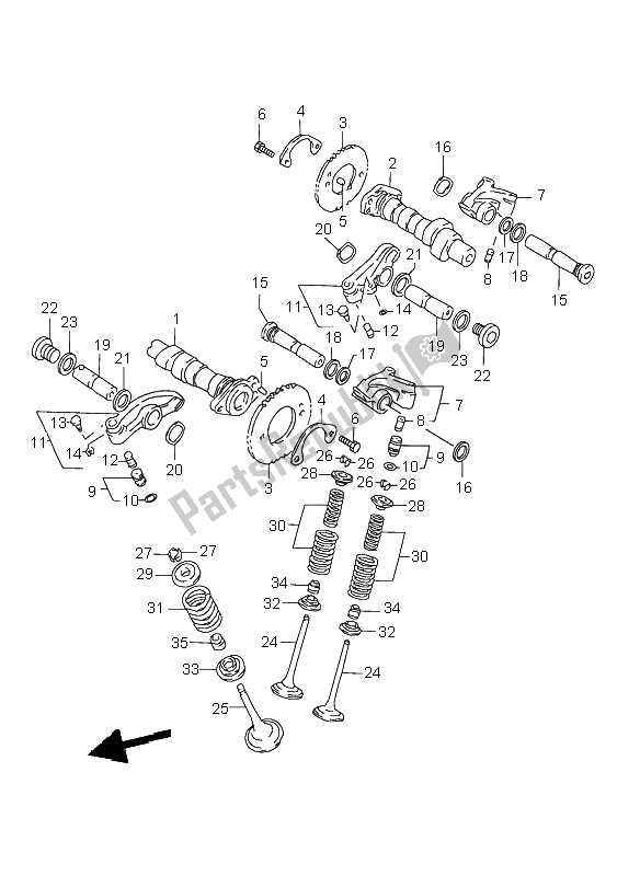 Tutte le parti per il Albero A Camme E Valvola del Suzuki VL 1500 Intruder LC 1999