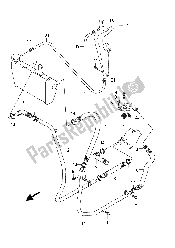 All parts for the Radiator Hose of the Suzuki UX 150 Sixteen 2008