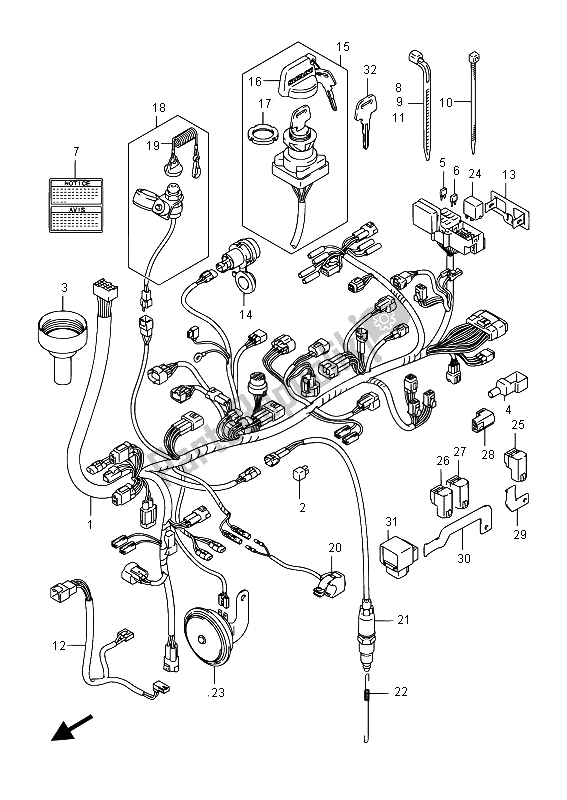 All parts for the Wiring Harness of the Suzuki LT A 750 XVZ Kingquad AXI 4X4 2015