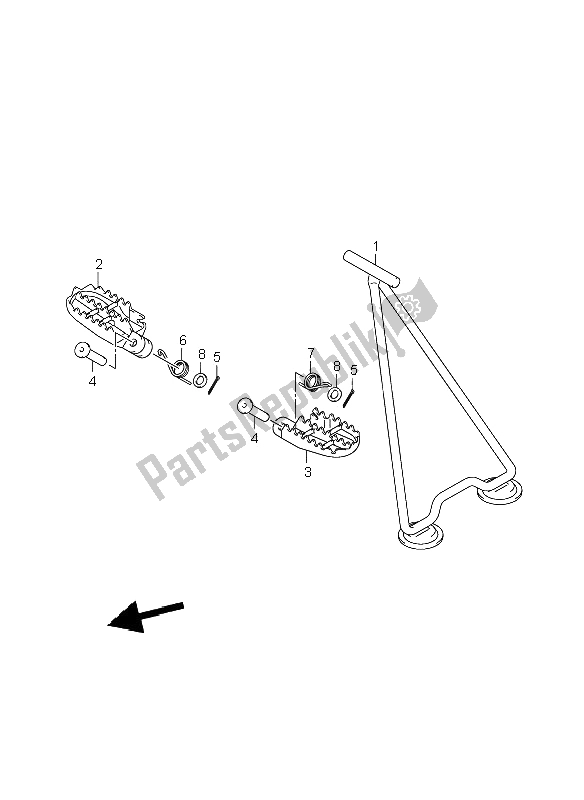 Alle onderdelen voor de Voetensteun van de Suzuki RM 250 2008