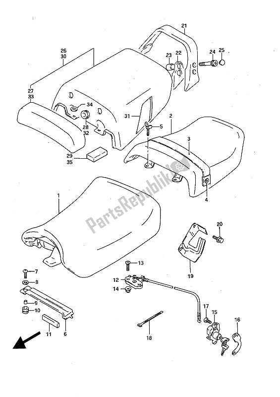 Toutes les pièces pour le Siège du Suzuki GSX R 1100 1991