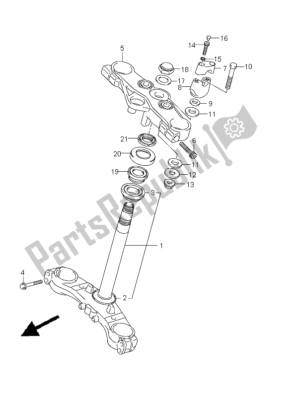 Tutte le parti per il Gambo Dello Sterzo (gsx650f E24) del Suzuki GSX 650 FA 2011